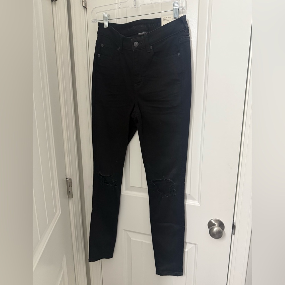 American Eagle Black Distressed Jeans